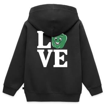 Paprika Geschenk - Kinder Premium Organic Zip Hoodie - Schwarz - Hinten - AI Model Kid Male (0cm)
