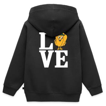 Paprika Geschenk - Kinder Premium Organic Zip Hoodie - Schwarz - Hinten - AI Model Kid Male (0cm)