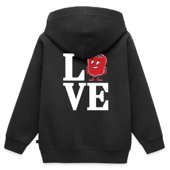Paprika Geschenk - Kinder Premium Organic Zip Hoodie - Schwarz - Hinten - AI Model Kid Male (0cm)