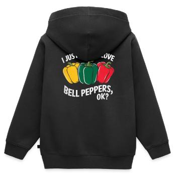 Paprika Geschenk - Kinder Premium Organic Zip Hoodie - Schwarz - Hinten - AI Model Kid Male (0cm)