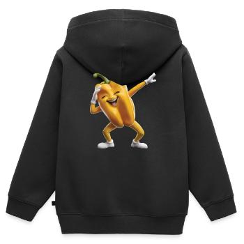 Paprika Geschenk - Kinder Premium Organic Zip Hoodie - Schwarz - Hinten - AI Model Kid Male (0cm)