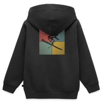Ski Ski Remontées mécaniques Ski Ski Ski Skis - Sweat Premium à capuche zippé enfant bio - noir - Dos - AI Model Kid Male (0cm)