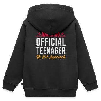 Adolescent - Sweat Premium à capuche zippé enfant bio - noir - Dos - AI Model Kid Male (0cm)
