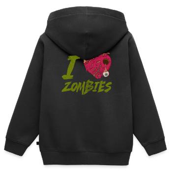 Zombie - Kinder Premium Organic Zip Hoodie - Schwarz - Hinten - AI Model Kid Male (0cm)