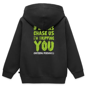 Zombie - Kinder Premium Organic Zip Hoodie - Schwarz - Hinten - AI Model Kid Male (0cm)