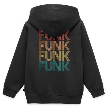 Musique funk - Sweat Premium à capuche zippé enfant bio - noir - Dos - AI Model Kid Male (0cm)