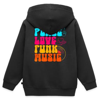 Peace Love Funk Music - Kids Premium Organic Zip-up Hoodie - black - Back - AI Model Kid Male (0cm)