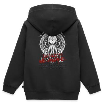 Unity Awake - Cthulhu Cult Lovecraft Necronomicon - Sweat Premium à capuche zippé enfant bio - noir - Dos - AI Model Kid Male (0cm)