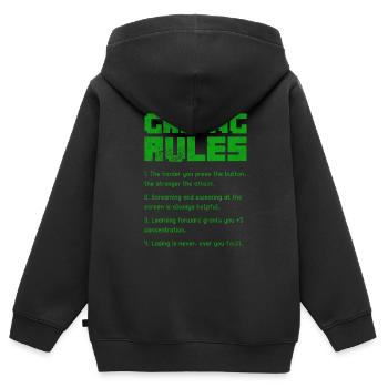 Brettspiel - Kinder Premium Organic Zip Hoodie - Schwarz - Hinten - AI Model Kid Male (0cm)