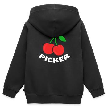 Kirsche Kirschbaum Kirschblüte Frucht Geschenk - Kinder Premium Organic Zip Hoodie - Schwarz - Hinten - AI Model Kid Male (0cm)
