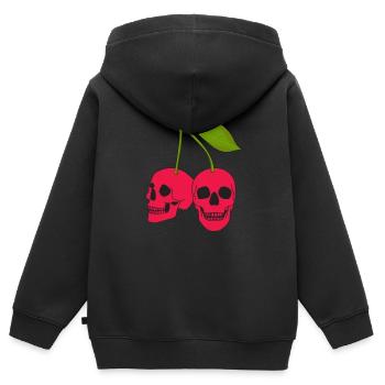 Kirsche Kirschbaum Kirschblüte Frucht Geschenk - Kinder Premium Organic Zip Hoodie - Schwarz - Hinten - AI Model Kid Male (0cm)