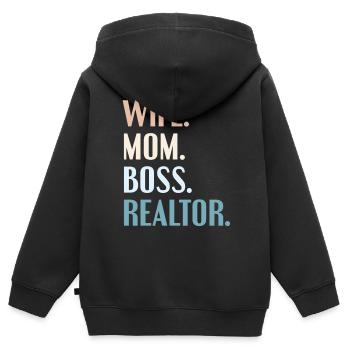 Immobilienmakler Immobilien Makler Geschenk - Kinder Premium Organic Zip Hoodie - Schwarz - Hinten - AI Model Kid Male (0cm)
