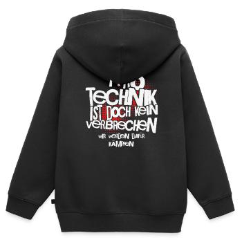 La pyrotechnie n’est pas un crime - Meme Spruch - Sweat Premium à capuche zippé enfant bio - noir - Dos - AI Model Kid Male (0cm)