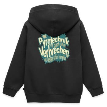 La pyrotechnie n’est pas un crime - Meme Spruch - Sweat Premium à capuche zippé enfant bio - noir - Dos - AI Model Kid Male (0cm)