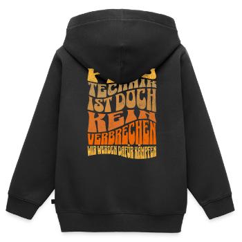 La pyrotechnie n’est pas un crime - Meme Spruch - Sweat Premium à capuche zippé enfant bio - noir - Dos - AI Model Kid Male (0cm)