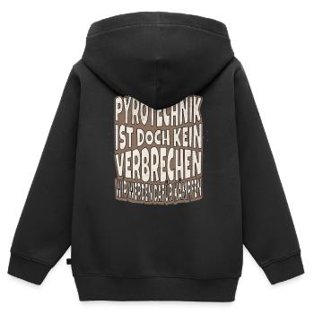 La pyrotechnie n’est pas un crime - Meme Spruch - Sweat Premium à capuche zippé enfant bio - noir - Dos - AI Model Kid Male (0cm)
