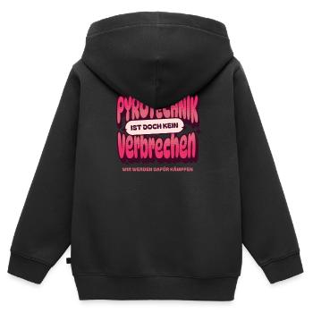 La pyrotechnie n’est pas un crime - Meme Spruch - Sweat Premium à capuche zippé enfant bio - noir - Dos - AI Model Kid Male (0cm)