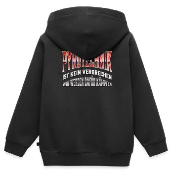 La pyrotechnie n’est pas un crime - Meme Spruch - Sweat Premium à capuche zippé enfant bio - noir - Dos - AI Model Kid Male (0cm)
