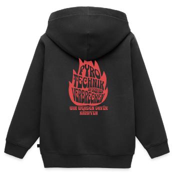 La pyrotechnie n’est pas un crime - Meme Spruch - Sweat Premium à capuche zippé enfant bio - noir - Dos - AI Model Kid Male (0cm)