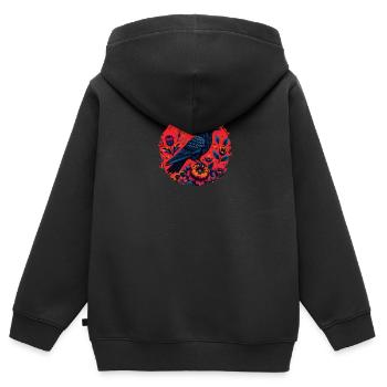 Éleveur d’oiseaux Ornithologue Ornithologue Ornithologue - Sweat Premium à capuche zippé enfant bio - noir - Dos - AI Model Kid Male (0cm)