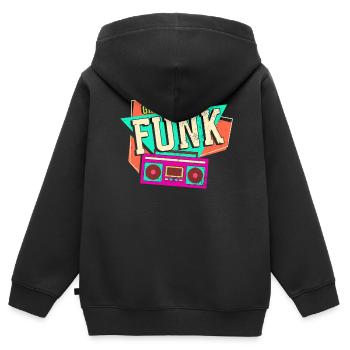 Musique funk - Sweat Premium à capuche zippé enfant bio - noir - Dos - AI Model Kid Male (0cm)
