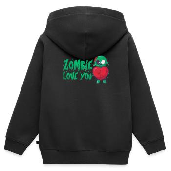 Zombie - Kinder Premium Organic Zip Hoodie - Schwarz - Hinten - AI Model Kid Male (0cm)