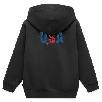 United States American Flag Independence Day - Kids Premium Organic Zip-up Hoodie - black - Back - AI Model Kid Male (0cm)