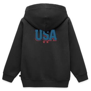United States Independence Day American Flag - Kids Premium Organic Zip-up Hoodie - black - Back - AI Model Kid Male (0cm)