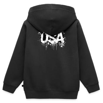 United States Graffiti American Independence Day - Kids Premium Organic Zip-up Hoodie - black - Back - AI Model Kid Male (0cm)