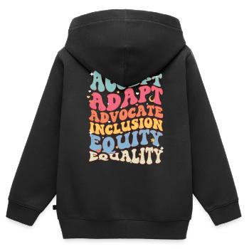 Autisme - Sweat Premium à capuche zippé enfant bio - noir - Dos - AI Model Kid Male (0cm)