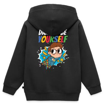 Autismus - Kinder Premium Organic Zip Hoodie - Schwarz - Hinten - AI Model Kid Male (0cm)