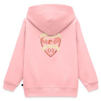 Championnat d’Espagne 2024 Femmes Hommes Rouge España - Sweat Premium à capuche zippé enfant bio - rose - Dos - AI Model Kid Female (0cm)