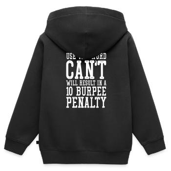 Burpees Fitness Burpee Krafttraining Geschenk - Kinder Premium Organic Zip Hoodie - Schwarz - Hinten - AI Model Kid Male (0cm)