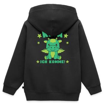 Kita I'm Coming Kita Child Dragon - Kids Premium Organic Zip-up Hoodie - black - Back - AI Model Kid Male (0cm)