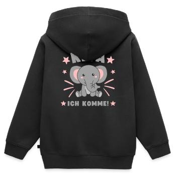 Kita I'm coming Kitakind - Kids Premium Organic Zip-up Hoodie - black - Back - AI Model Kid Male (0cm)