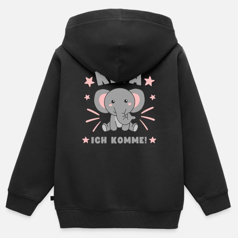 Kita j’arrive Kitakind - Sweat Premium à capuche zippé enfant bio - noir