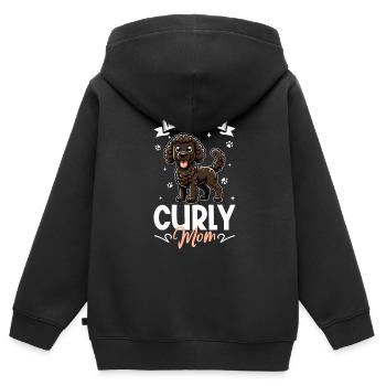 Curly-coated Retriever Mom - Kids Premium Organic Zip-up Hoodie - black - Back - AI Model Kid Male (0cm)