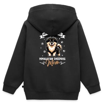 Himalaya Schäferhund Mama - Kinder Premium Organic Zip Hoodie - Schwarz - Hinten - AI Model Kid Male (0cm)