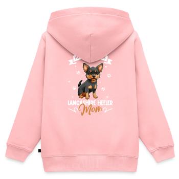 Lancashire Heeler Mama - Kinder Premium Organic Zip Hoodie - Rosa - Hinten - AI Model Kid Female (0cm)