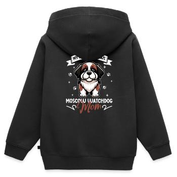 Moskauer Wachhund Mama - Kinder Premium Organic Zip Hoodie - Schwarz - Hinten - AI Model Kid Male (0cm)