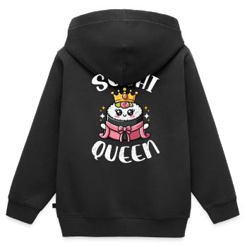 Sushi - Sweat Premium à capuche zippé enfant bio - noir - Dos - AI Model Kid Male (0cm)