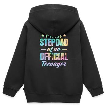 Teenager Teenie Teen Teens Teeny Geschenk - Kinder Premium Organic Zip Hoodie - Schwarz - Hinten - AI Model Kid Male (0cm)