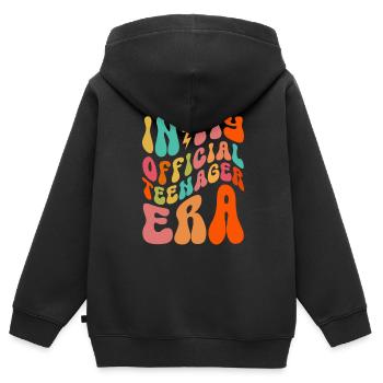 Teenager Teenie Teen Teens Teeny Geschenk - Kinder Premium Organic Zip Hoodie - Schwarz - Hinten - AI Model Kid Male (0cm)