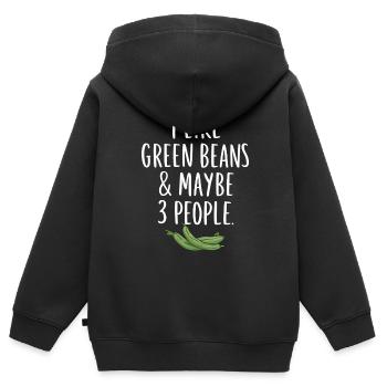 Grüne Bohnen - Kinder Premium Organic Zip Hoodie - Schwarz - Hinten - AI Model Kid Male (0cm)