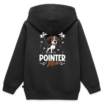 English Pointer Mom - Kids Premium Organic Zip-up Hoodie - black - Back - AI Model Kid Male (0cm)
