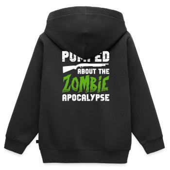 Zombie Zombie-Jäger Zombieapokalypse Geschenk - Kinder Premium Organic Zip Hoodie - Schwarz - Hinten - AI Model Kid Male (0cm)