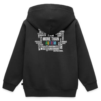 Autismus Awareness Day Autist Geschenk - Kinder Premium Organic Zip Hoodie - Schwarz - Hinten - AI Model Kid Male (0cm)