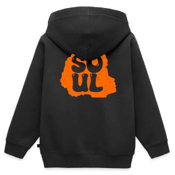 Soul Musik Afro - Kinder Premium Organic Zip Hoodie - Schwarz - Hinten - AI Model Kid Male (0cm)