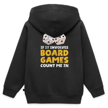 Brettspiel - Kinder Premium Organic Zip Hoodie - Schwarz - Hinten - AI Model Kid Male (0cm)
