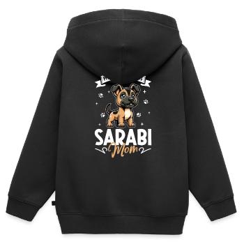 Zentral persischer Hirtenhund Qhadrejooni Mama - Kinder Premium Organic Zip Hoodie - Schwarz - Hinten - AI Model Kid Male (0cm)